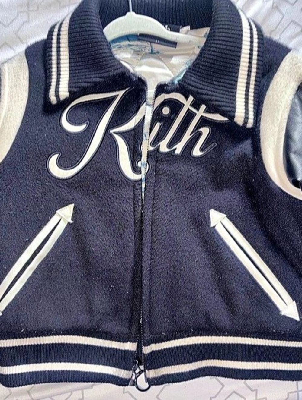 Kith NY to the World Wool Varsity Jacket Black & White